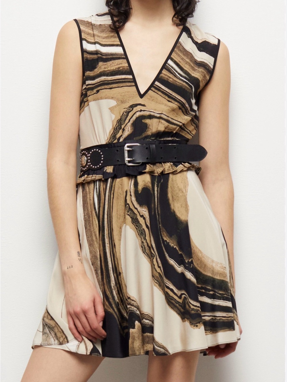 The Kooples Silk Marble Print Mini Dress Size 0